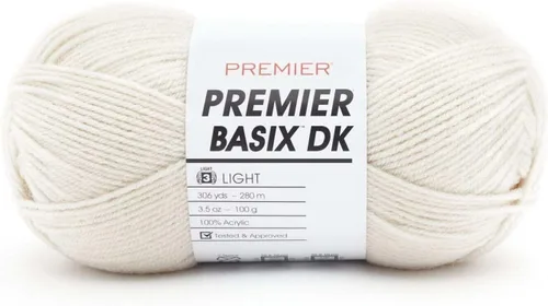 Miniatura 33 de Premier Yarns Basix Hilo DK, hecho de acrílico, hilo ideal para ganchillo y tejido, lavable a máquina, rosa camafeo, 3.5 onzas, 306 yardas Rosa Cameo