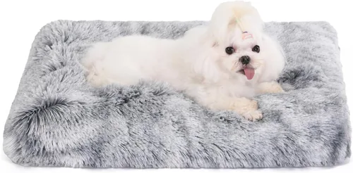 Miniatura 22 de Bedfolks Cama Impermeable para Jaula de Perro, Cama de Felpa para Perros con Funda Lavable Extraíble, Almohadón de Jaula de Perro de Piel Sintética