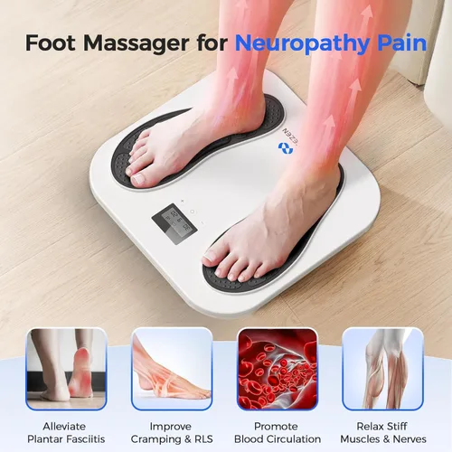 Miniatura 3 de EaseZen Masajeador de pies para neuropatía, estimulador de pies TENS EMS recargable con 10 modos, 20 intensidades, estimulador de circulación