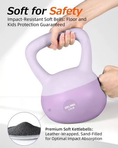 Miniatura 2 de Soft Kettlebell, Safe Strength Training Kettle bell, Cushioned Impact-Resistant Base and Anti-Slip Grip Weight, Kettlebells Set for Home Workouts