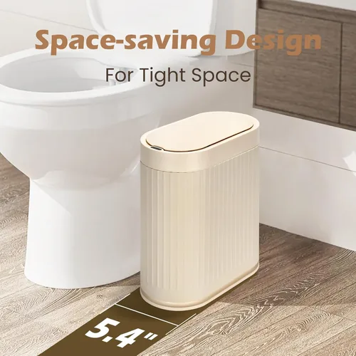 Miniatura 3 de SYNCVIBE Basurero de baño con tapa, cubo de basura automático con sensor de 2 galones, cubo de basura inteligente de 7.5 litros, sensor
