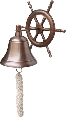 Miniatura 12 de Campana de Latón Antiguo Sólido de 4" de Calidad Marina Montada en la Pared, Campana Colgante de Barco Perfecta para Cena, Interior, Exterior