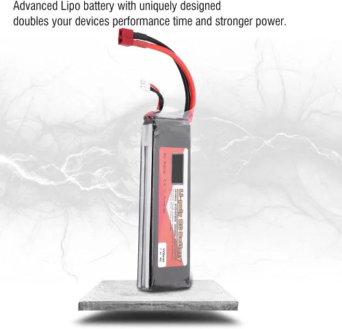 Miniatura 2 de Batería Lipo recargable 2S de 7.4 V Lipo con enchufe en T para coche a control remoto, camión, barco, vehículos (3500mAh 60C)