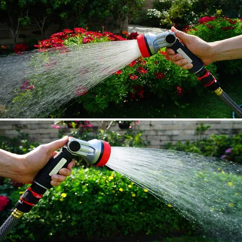 Miniatura 7 de Eden 94050 - Paquete de manguera y boquilla de ducha de metal de 50 pies con juego de inicio de conexión rápida, herramientas de jardinería