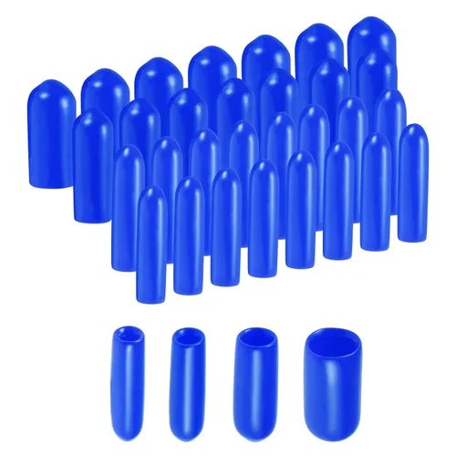 Miniatura 12 de uxcell 40 tapas redondas de goma de 3/32" 1/8" 5/32" 1/4" cubierta de vinilo negro tornillo protectores surtido