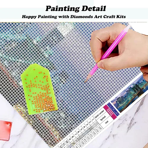 Miniatura 3 de YALKIN Kits de pintura de diamantes grandes 5D para adultos (35.43 x 11.8 pulgadas), taladro redondo completo, arroyo, puente, imágenes, arte