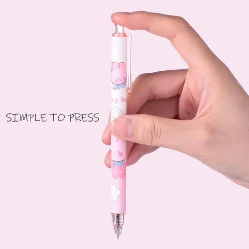 Miniatura 4 de Qualirey 12 bolígrafos Kawaii de tinta de gel de 0.020 in de tinta negra, bolígrafos Kawaii, retráctiles, elegantes, suministros escolares