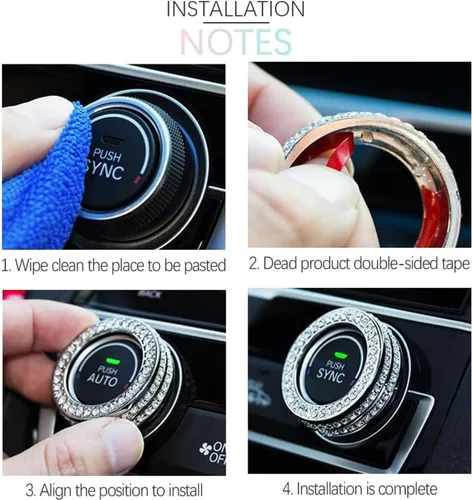 Miniatura 5 de Tapones para pomos de aire acondicionado, compatibles con Mazda 3 (2014-2018), cristal, decoración