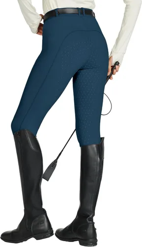 Miniatura 5 de Willit Pantalones de equitación para mujer con asiento completo, pantalones de silicona con bolsillo con cremallera