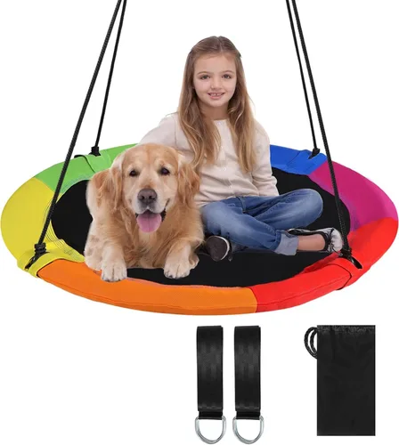 Miniatura 9 de RedSwing Columpio de árbol de 43 pulgadas para niños al aire libre, impermeable, grande, redondo, para árboles y columpios, fuerte y resistente