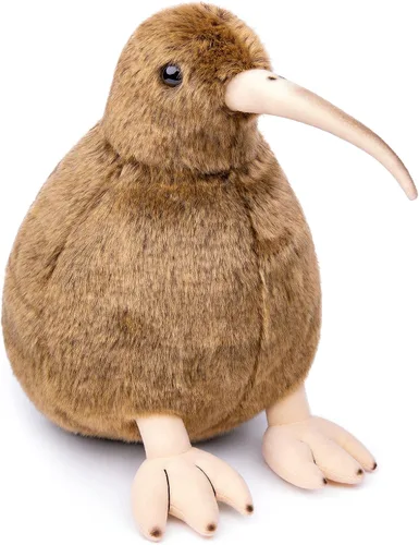 Miniatura 10 de Peluche de pájaro pequeño kiwi, animal de peluche realista de pájaro kiwi marrón de 5 pulgadas, lindo pájaro kiwi llavero de peluche como regalo