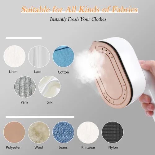 Miniatura 5 de Mini Plancha de Vapor para Ropa, Biupky Vaporizador de Viaje para Ropa Portátil, Mini Plancha de Vapor Micro Vaporizador Manual Soporte para Blanco