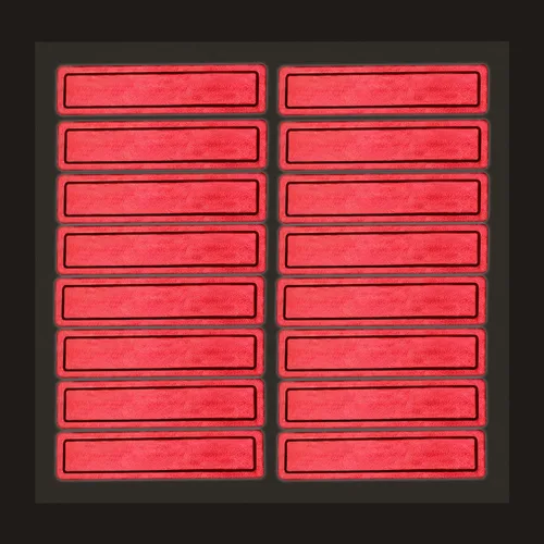MyHardHatStickers Tiras reflectantes retro duraderas para casco en color naranja fluorescente y azul - 1" x 4", paquete de 16, pegatinas para casco