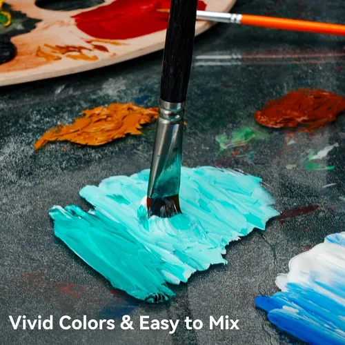 Miniatura 7 de AUREUO - Juego de pintura al óleo, tubos de 12 x 0.4 fl oz/0.4 onzas líquidas, pinturas a base de aceite no tóxicas para pintura en lienzo