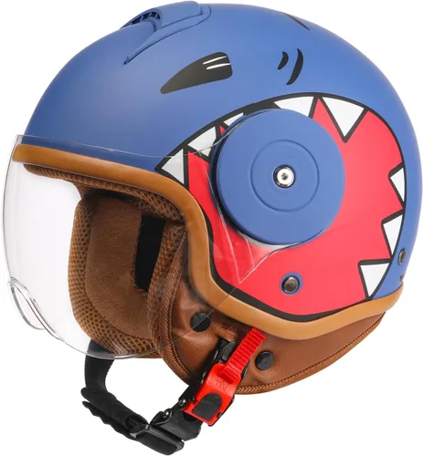 Miniatura 8 de Cascos de motocicleta de cara abierta 3/4 para niños de 4 a 15 años de edad, cascos de bicicleta de tierra ATV para niños jóvenes, casco medio