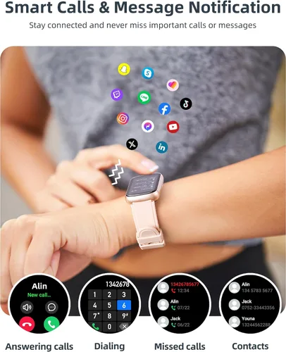 Miniatura 6 de Parsonver Rastreador de actividad física con contador de pasos/calorías/cronómetro, rastreador de actividad de salud con monitor de sueño de Oro rosa