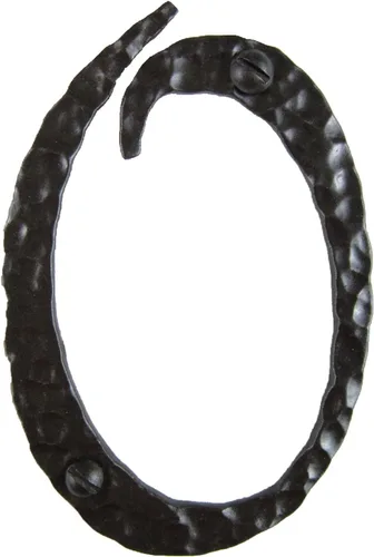 Número de dirección de hierro forjado martillado rústico español 4 pulgadas 0 (bronce)