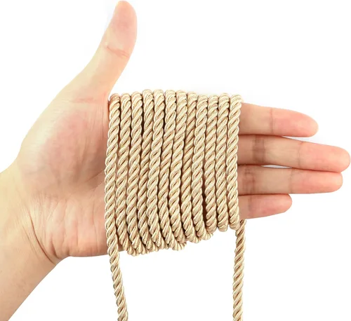 Miniatura 2 de BEL AVENIR Cuerda trenzada de 0.236 in y 16 yardas, cuerda decorativa de nailon hecha a mano para costura, manualidades, tapicería, decoración
