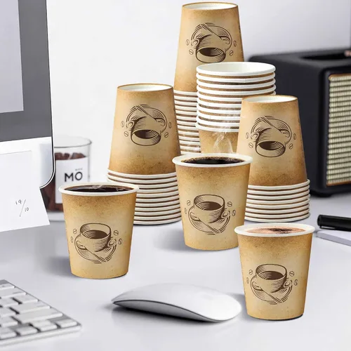 Miniatura 7 de Clawsoff Paquete de 200 tazas de café de 10 onzas, tazas de papel desechables para bebidas calientes/frías, para oficina, hogar, tienda, evento