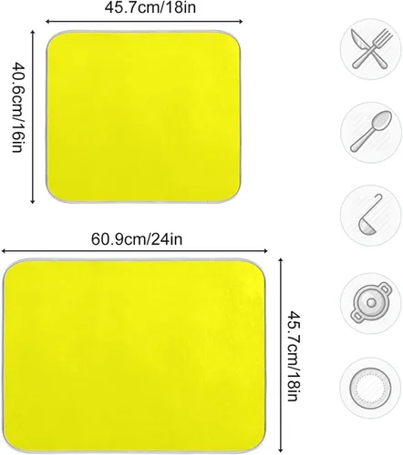 Miniatura 25 de Tapete rojo para secar platos pequeños, accesorios de cocina, tapete escurridor de platos de microfibra, resistente al calor, 16 x 18 pulgadas