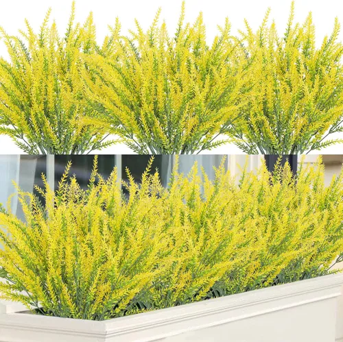 Miniatura 20 de Ouddy Decor 24 Manojos de Flores Artificiales de Lavanda Falsas Plantas de Plástico para Hogar Boda Cocina Jardín Patio Caja de Ventana Mesa