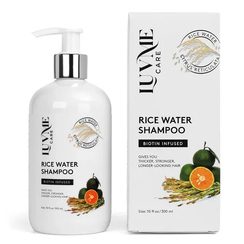 Rice Water - Champú para engrosar el cabello con biotina, champú fortalecedor y voluminizador para cabello fino, todo tipo de cabello, hombres y