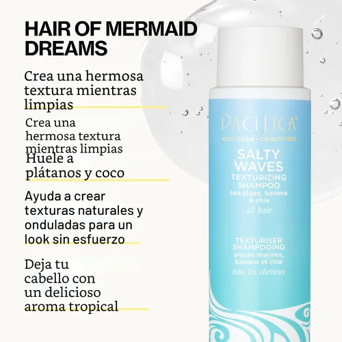 Miniatura 6 de Pacifica Beauty Salty Waves - Champú texturizante + acondicionador texturizante Para todo tipo de cabello Cabello de playa perfecto y sin