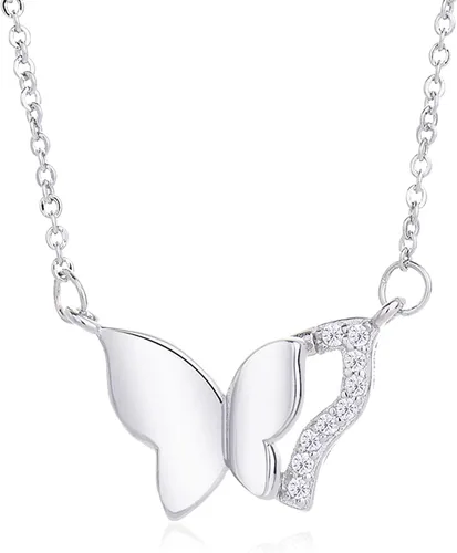 FOESSD Butterfly Necklace - Gold Silver Pearl Dainty Double Butterfly Chokers Necklaces Y Chain Jewelry Birthday Gifts for Women Girls