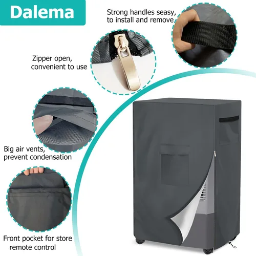 Miniatura 4 de Cubierta para enfriador de aire evaporativo, resistente al agua, 600D, para exteriores, para unidades exteriores, compatible con Hessaire MC26A