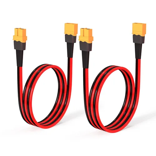 Miniatura 8 de ELFCULB Cable de extensión XT60 de 10 AWG de 0.5 pies, conector hembra a macho XT60 para batería RC, estación de energía portátil, panel solar