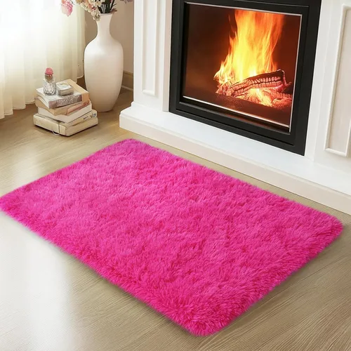 Miniatura 114 de Mugorn - Alfombra de 8 x 10 pies, alfombras grandes, esponjosas, suaves, peludas, antideslizantes, mullidas para interiores, color negro, 8 x 10 pies