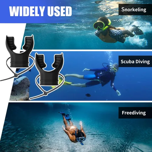 Miniatura 6 de Boquilla de buceo, boquilla de silicona para esnórquel de repuesto con lazo regulador, se adapta a la mayoría de los reguladores estándar, Amarillo