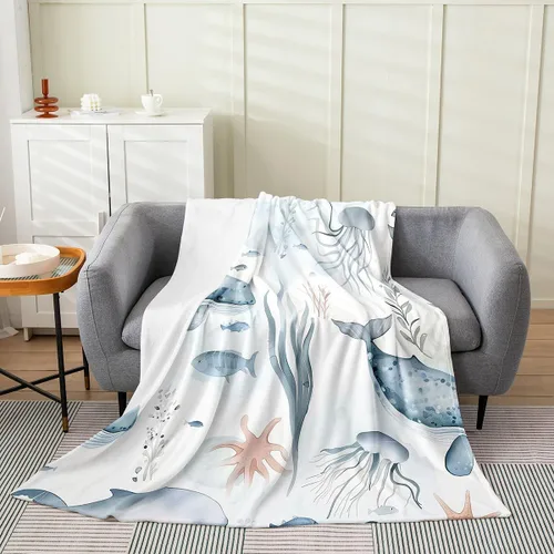 Miniatura 10 de Erosebridal Hammerhead Shark Flannel Blanket 40x50 Marine Life Fuzzy Plush Throw for Sofa Couch Hammerhead Shark Lover Gifts Ocean Sealife Fleece