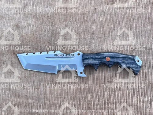 Miniatura 3 de I - Cuchillo rastreador hecho a mano, cuchillos de caza de acero D2, mango de madera de dólar, cuchillo de hoja fija, mano derecha, scout, llevar