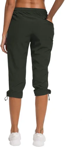 Miniatura 5 de ChinFun Pantalones capri de senderismo para mujer, de secado rápido, resistentes al agua, UPF 50+