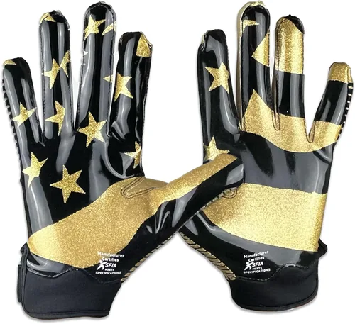 Miniatura 26 de Battle Sports - Guantes de fútbol americano para receptor abierto con dorso de mano, ultraadherentes y con agarre, antideslizantes, para adultos