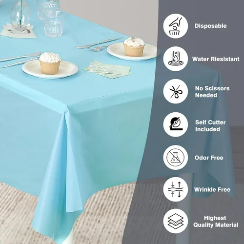 Miniatura 152 de Rollo de plástico para cubierta de mesa color verde manzana, 40 pulgadas x 100 pies, rollo de plástico resistente para cubierta de mesa de banquetes