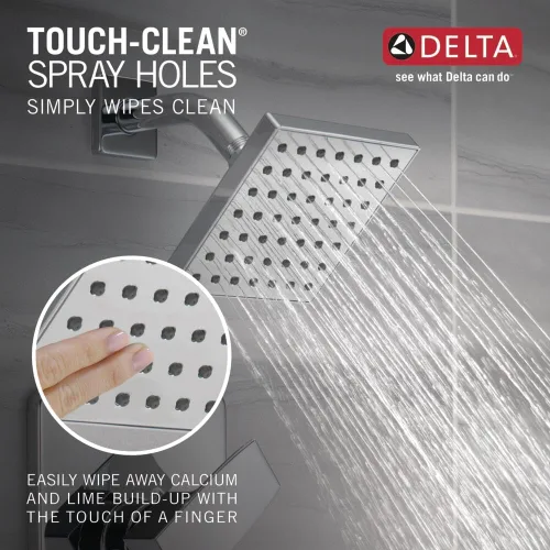 Miniatura 6 de Delta Faucet Modern Kit de Molduras Cromado de Una Sola Manija para Bañera y Ducha, Grifo de Ducha con Cabezal de Ducha de Un Solo Rociador Cromo