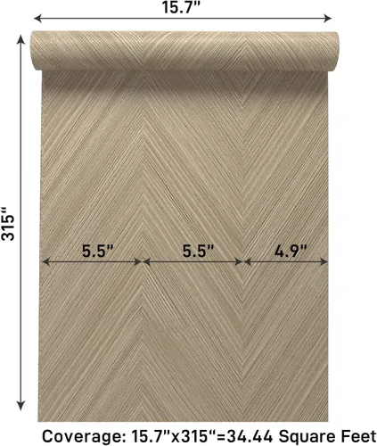 Miniatura 9 de VaryPaper Papel tapiz de madera de espiga de 15.7 x 315 pulgadas, papel de contacto de madera clara, autoadhesivo, impermeable, extraíble, papel