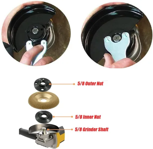 Miniatura 3 de Llave angular de brida de amoladora, tuerca de bloqueo de metal para DW Milwaukee Makita 193465-4 compatible con Bosch Black & Decker Ryobi 4.5" 5