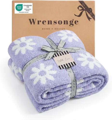 Miniatura 24 de WRENGONGE - Manta a rayas de color caqui, suave, acogedora, mullida, cálida, para sillón, sofá, cama o viajes, ligera, 50 x 70 pulgadas, regalo