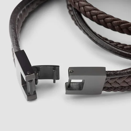 Miniatura 7 de SERASAR Premium Leather Wrap Bracelet Wrap for Men in Black & Brown Different Lengths Stainless Steel Clasp Includes Jewelry Box Great Gift for