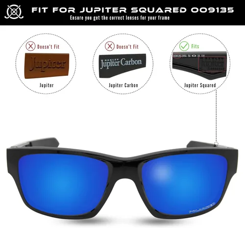 Miniatura 5 de SOLODAD Lentes de repuesto para gafas de sol Oakley Jupiter Squared OO9135 polarizadas - 3 pares