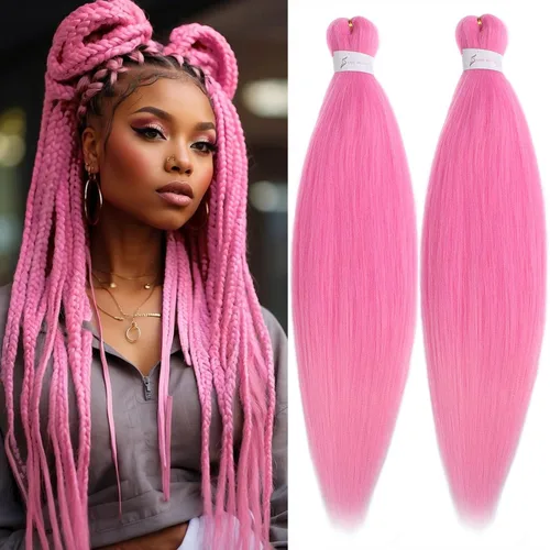 Miniatura 21 de Unionbeauty - Cabello trenzado preestirado de 16 pulgadas, 8 paquetes de cabello rubio trenzado con agua caliente, textura Yaki, trenzas