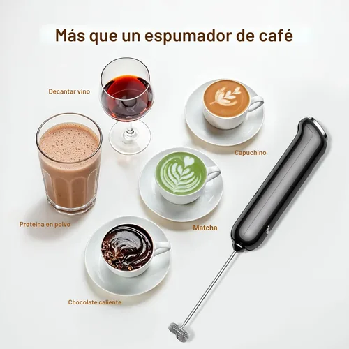 Miniatura 8 de InstaWhisk - Espumador de leche con velocidad variable, varita espumadora de café recargable con batidor doble desmontable, mezclador de bebidas