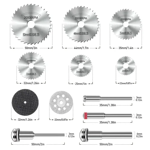 Miniatura 5 de Discos de corte compatibles con Dremel 32 piezas, hojas de sierra circular HSS, 6 unidades, discos de corte de resina, 10 unidades de rueda de corte