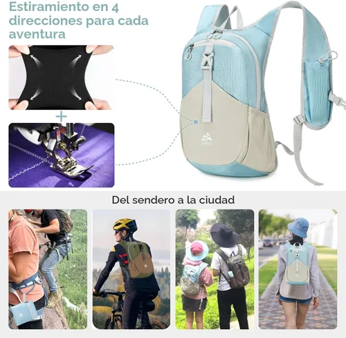 Miniatura 2 de Mochila pequeña de senderismo de 15 litros para mujeres y hombres, mochila plegable y plegable casual para acampar viajes al aire libre, azul