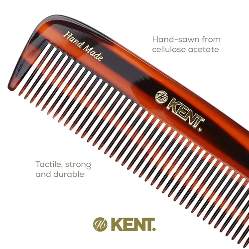 Miniatura 5 de Kent 12T Peine de cerdas anchas para desenredar hecho a mano - Peine de bolsillo para cabello grueso, rizado y ondulado, dientes grandes para peinar