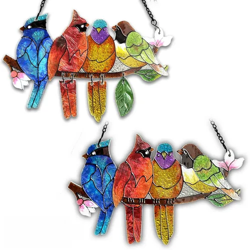 Miniatura 32 de DASTOLL Colgante de vidrio emplomado para ventana, diseño de lirio del valle, mariposa, atrapasol para puertas, hogar, atrapasoles decoración