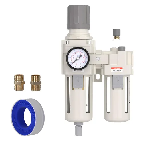 Miniatura 14 de AIRZOE 1" NPT Regulador de Filtro de Aire Comprimido Lubricador Combo, Separador de Agua para Compresor de Aire AC5010-10, Elemento de Latón de 5